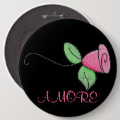 AMORE RONDE BUTTON 6,0 CM (Voorkant /achterkant)