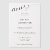 Amore Script Elegante Italiaanse bruiloft Vellum Uitnodigingen (Voorkant)