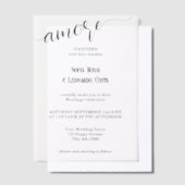 Amore Script Elegante Italiaanse bruiloft Vellum Uitnodigingen (Offset)