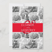 Amore Trouw Cupido Vintage Toile de Jouy Kaart (Achterkant)