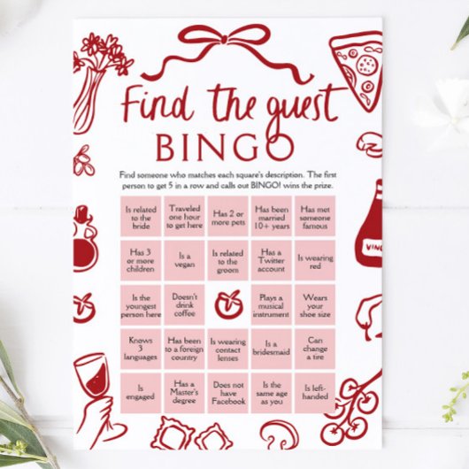 Amore Vind de gast Bingo Bruidsdouche Spel Kaart