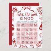 Amore Vind de gast Bingo Vrijgezellenfeest spel Kaart (Voorkant / Achterkant)