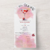 Amore | VRIJGEZELLENFEEST WATERVERF All In One Uitnodiging (Binnen)