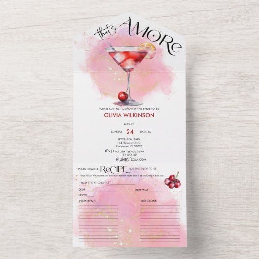 Amore | VRIJGEZELLENFEEST WATERVERF All In One Uitnodiging (Binnen)