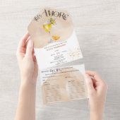 Amore | VRIJGEZELLENFEEST WATERVERF All In One Uitnodiging (Afscheurbaar)