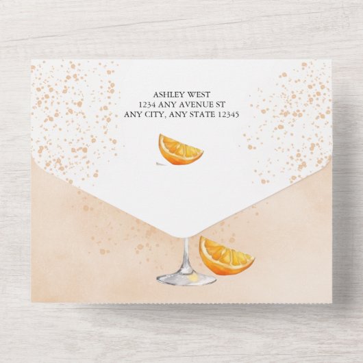 Amore | VRIJGEZELLENFEEST WATERVERF All In One Uitnodiging (Achterkant)