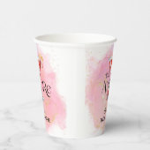 Amore | Watercolor Bruiloft Feest Papieren Bekers (Rechts)