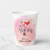 Amore | Waterverf Bruidsdiner Papieren Bekers (Achterkant)