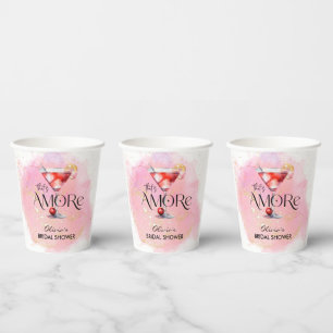 Amore Waterverf Bruidsdiner Papieren Bekers