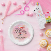 Amore | Waterverf Bruidsdiner Papieren Bordje (Feest)