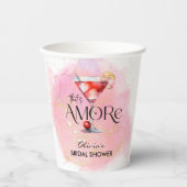 Amore | Waterverf Bruidsdouche Papieren Bekers (Voorkant)