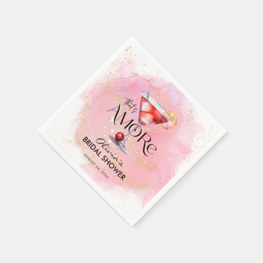 Amore | Waterverf Bruidsuitnodiging Servet (Hoek)