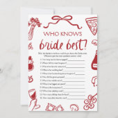 Amore Who Knows The Bride Beste Vrijgezellenfeest  Kaart (Voorkant)