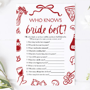 Amore Wie kent de bruid het best Bruidsmeisjesfees Kaart