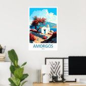 Amorgos Vintage Reisposter Ski Nationaal Park Poster (Thuiskantoor)