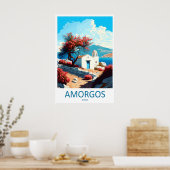 Amorgos Vintage Reisposter Ski Nationaal Park Poster (Keuken)