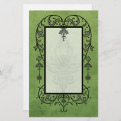 Amoroso: AGED PARCHMENT in Green Briefpapier (Voorkant / Achterkant)