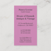 Amoroso: AGED PARCHMENT in ROOS Visitekaartje (Achterkant)