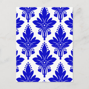 AMOROSO DAMASK: BLAUW EN WITTE BRIEFKAART