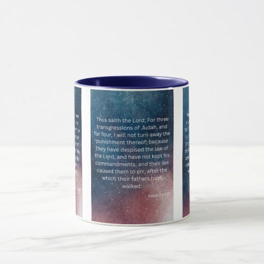 Amos 2:4 KJV Bijbelscriptie Pic Two-Tone Mok (Midden)