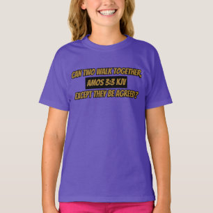 Amos 3:3 KJV Bijbel Verse Scripture Girl T-shirt