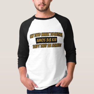 Amos 3:3 KJV Bijbelbare scripts Mannen 3/4 T-shirt
