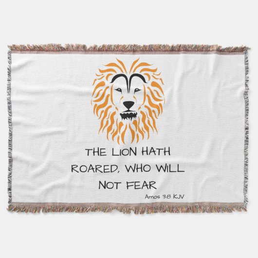 Amos 3:8 KJV Bijbel Schrift Verse Deken (Voorkant)