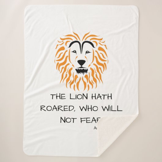 Amos 3:8 KJV Bijbel Schrift Verse Sherpa Deken (Voorkant)