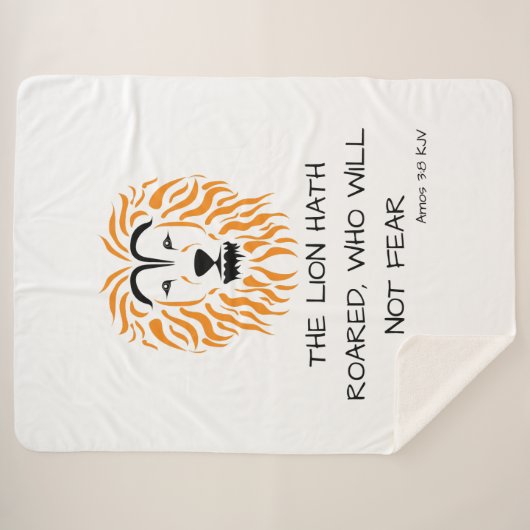 Amos 3:8 KJV Bijbel Schrift Verse Sherpa Deken (Voorkant (horizontaal))