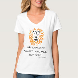 Amos 3:8 KJV Bijbel Schrift Verse Vrouwen V-Hals T-shirt