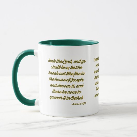 Amos 5:6 KJV Bijbel Schrift Two-Tone Mok (Links)