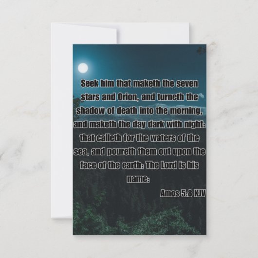 Amos 5:8 KJV Bijbel Verse Pic Groet Kaart (Voorkant)