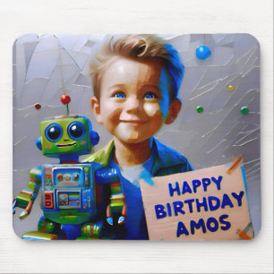 AMOS ~ En zijn ROBOT ~ Mousepad Muismat