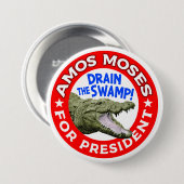 Amos Mozes voor President Ronde Button 7,6 Cm (Voorkant /achterkant)