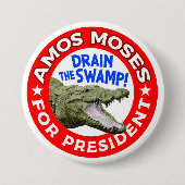 Amos Mozes voor President Ronde Button 7,6 Cm (Voorkant)