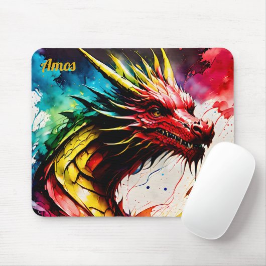 AMOS ~ Zany Dragon ~ Mousepad Muismat (Met muis)