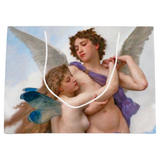 Amour and Psyche, Bouguereau Large Gift Bag Groot Cadeauzakje (Voorkant)