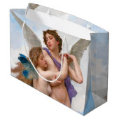 Amour and Psyche, Bouguereau Large Gift Bag Groot Cadeauzakje (Achterkant Gekanteld)