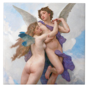 Amour en Psyche, Bouguereau Tegeltje