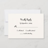 Amour | Franse stijl bruiloft RSVP Kaartje (Voorkant)