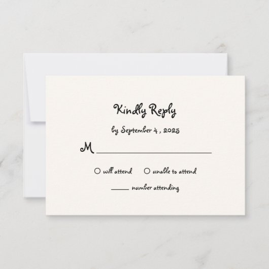 Amour | Franse stijl bruiloft RSVP Kaartje (Voorkant)