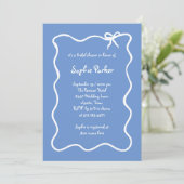 Amour | Geïllustreerd Frans boog blauw Vrijgezelle Kaart (Staand voorkant)