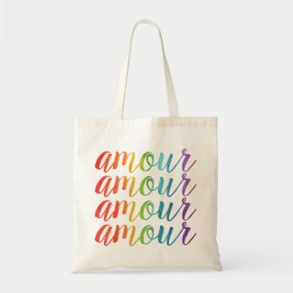 Amour in Regenbogen Tote Bag