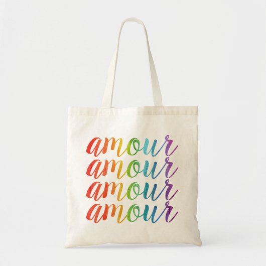 Amour in Regenbogen Tote Bag (Voorkant)