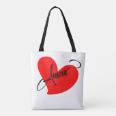 Amour (liefde in het Frans) (gepersonaliseerde boo Tote Bag (Achterkant)