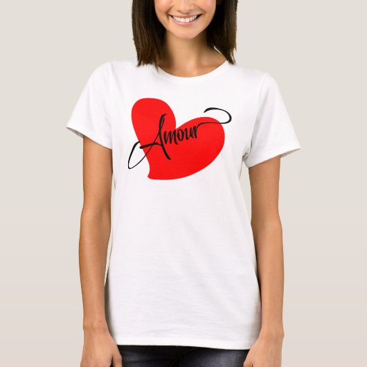 Amour (liefde in het Frans) T-shirt (Voorkant)