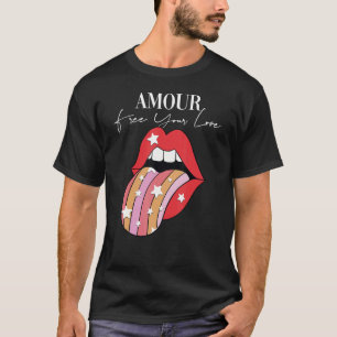 Amour lipstick Motivatie Inspirerend Slogan Q T-shirt