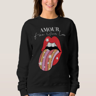 Amour lipstick Motivatie Inspirerend Slogan Q Trui