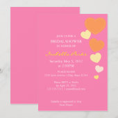 Amour Pink & Oranje Bridal Shower Uitnodiging 5 x (Voorkant / Achterkant)
