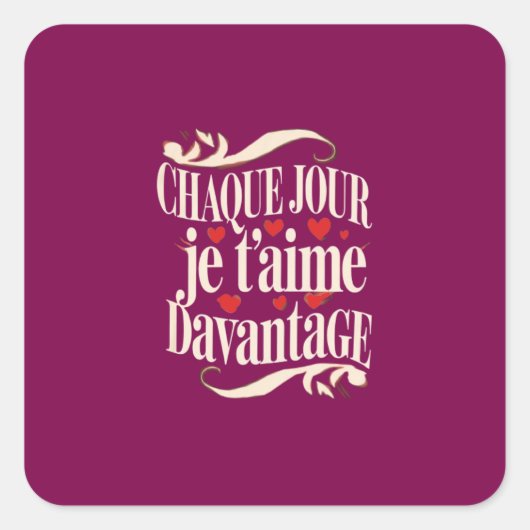 Amour pour Toujours Vierkante Sticker (Voorkant)